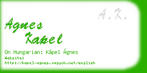 agnes kapel business card