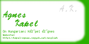 agnes kapel business card